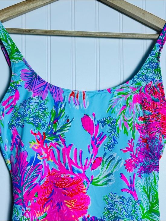 Lilly Pulitzer Brin Scoop Neck One Piece Swimsuit Celestial Blue Cay To My Heart - Picture 6 of 14
